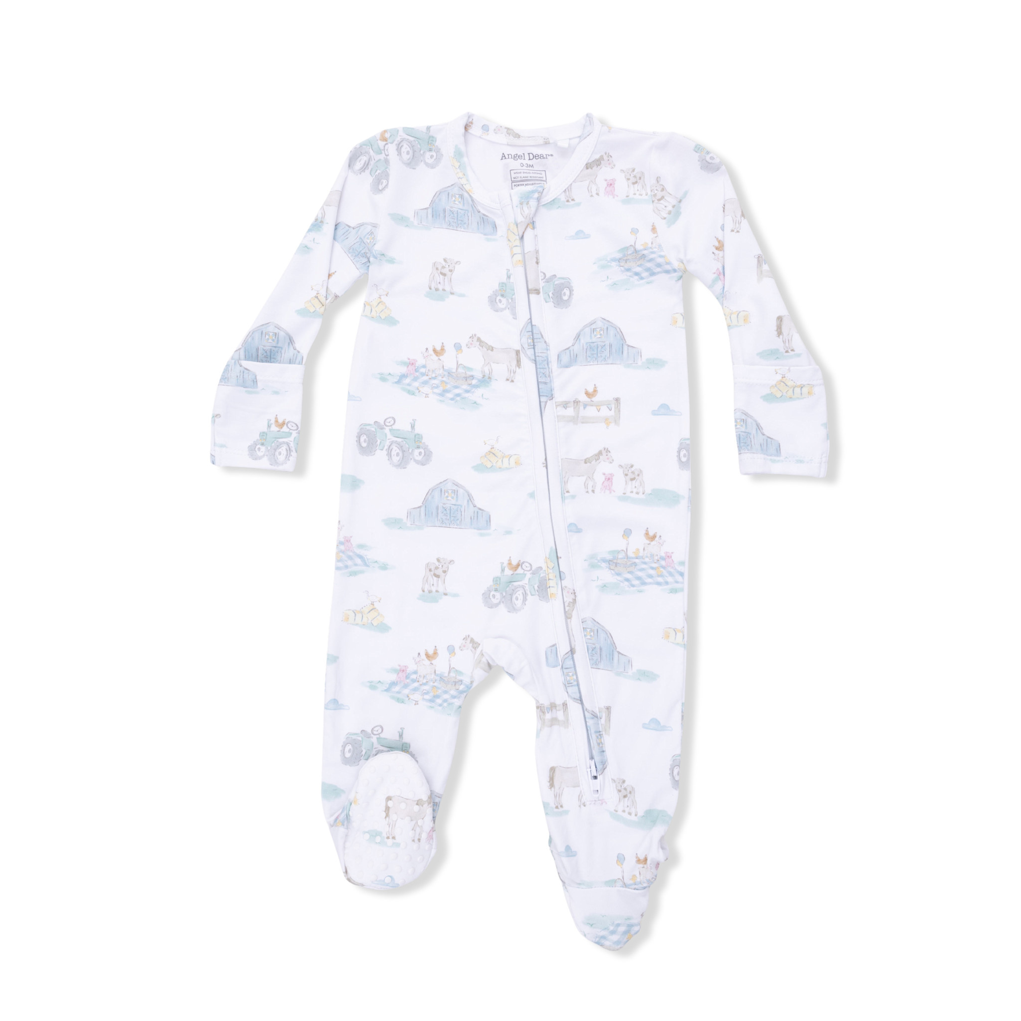 Angel Dear Baby Boy 2 Way Zipper Bamboo Footie