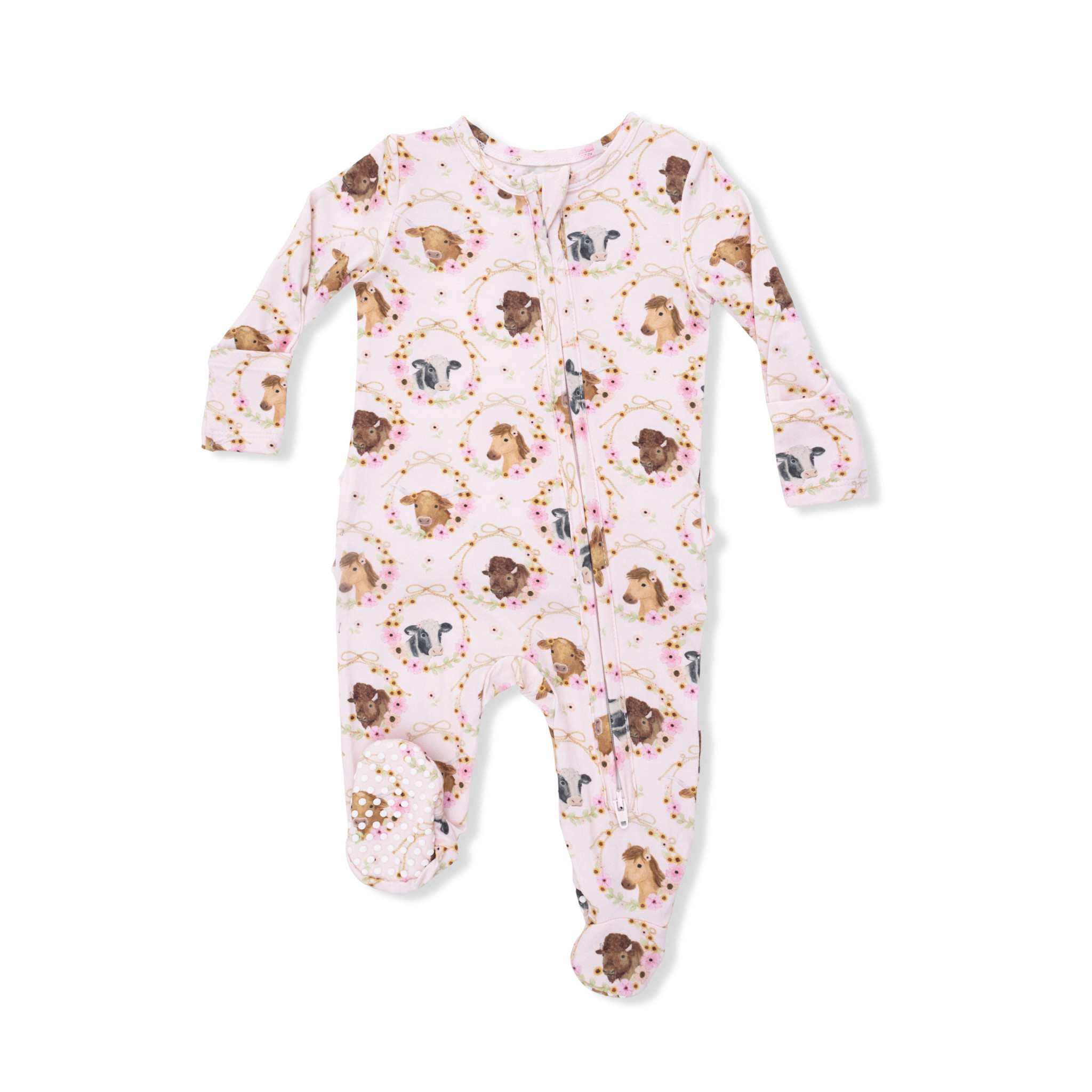 Angel Dear Baby Girl, Bamboo 2-Way Zipper Footie