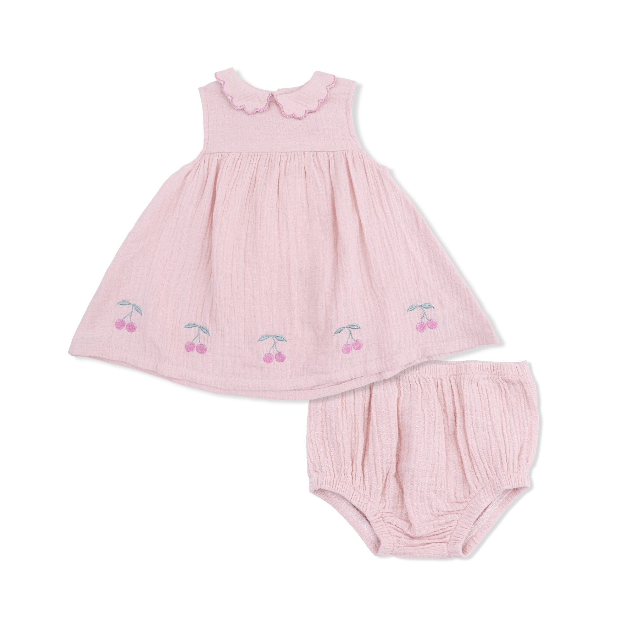 Angel Dear Muslin Sleeveless Collar Dress