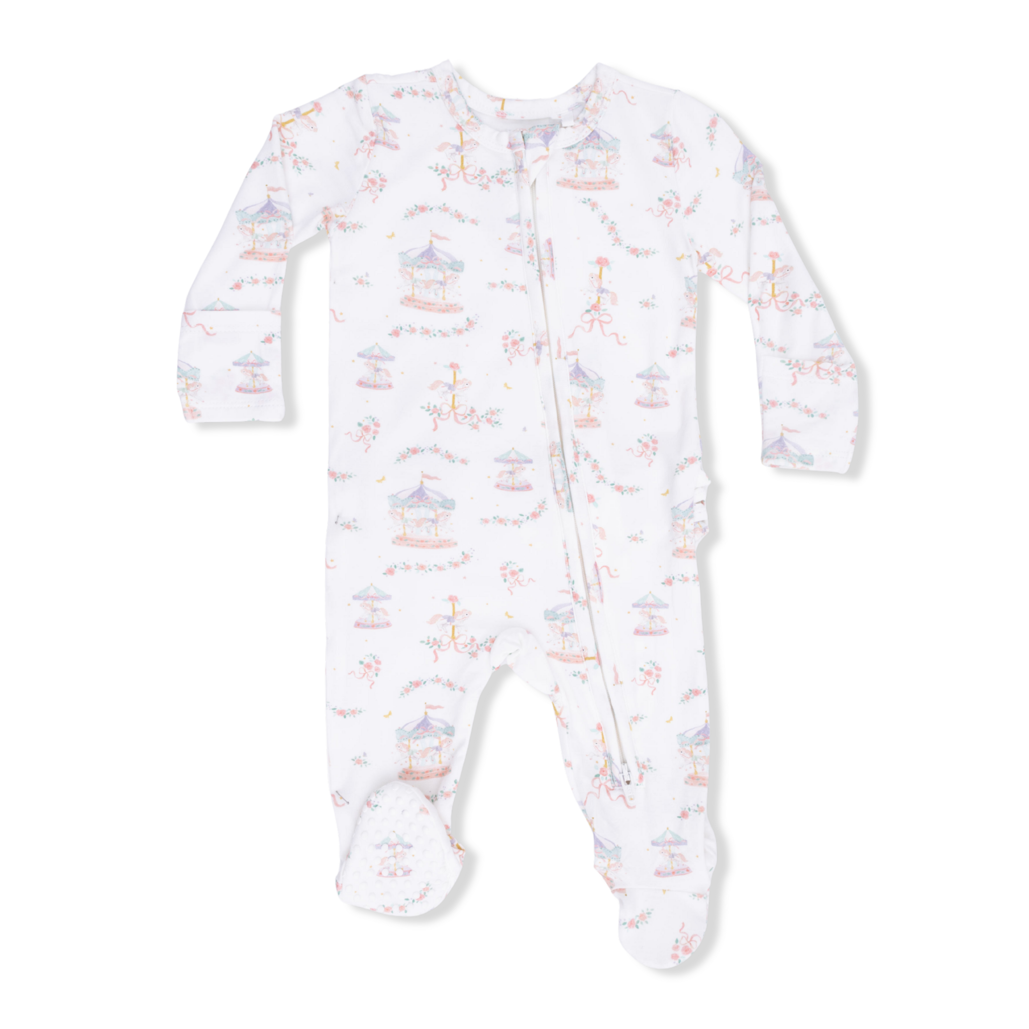Angel Dear Baby Girl, Bamboo 2-Way Zipper Footie