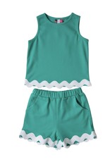 Banana Split Kids Girl 2 pc Short Set w/Ric-Rac Trim