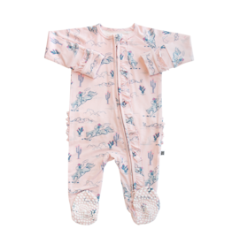 Sweet Bamboo Sweet Bamboo Ruffled Zipper Footie