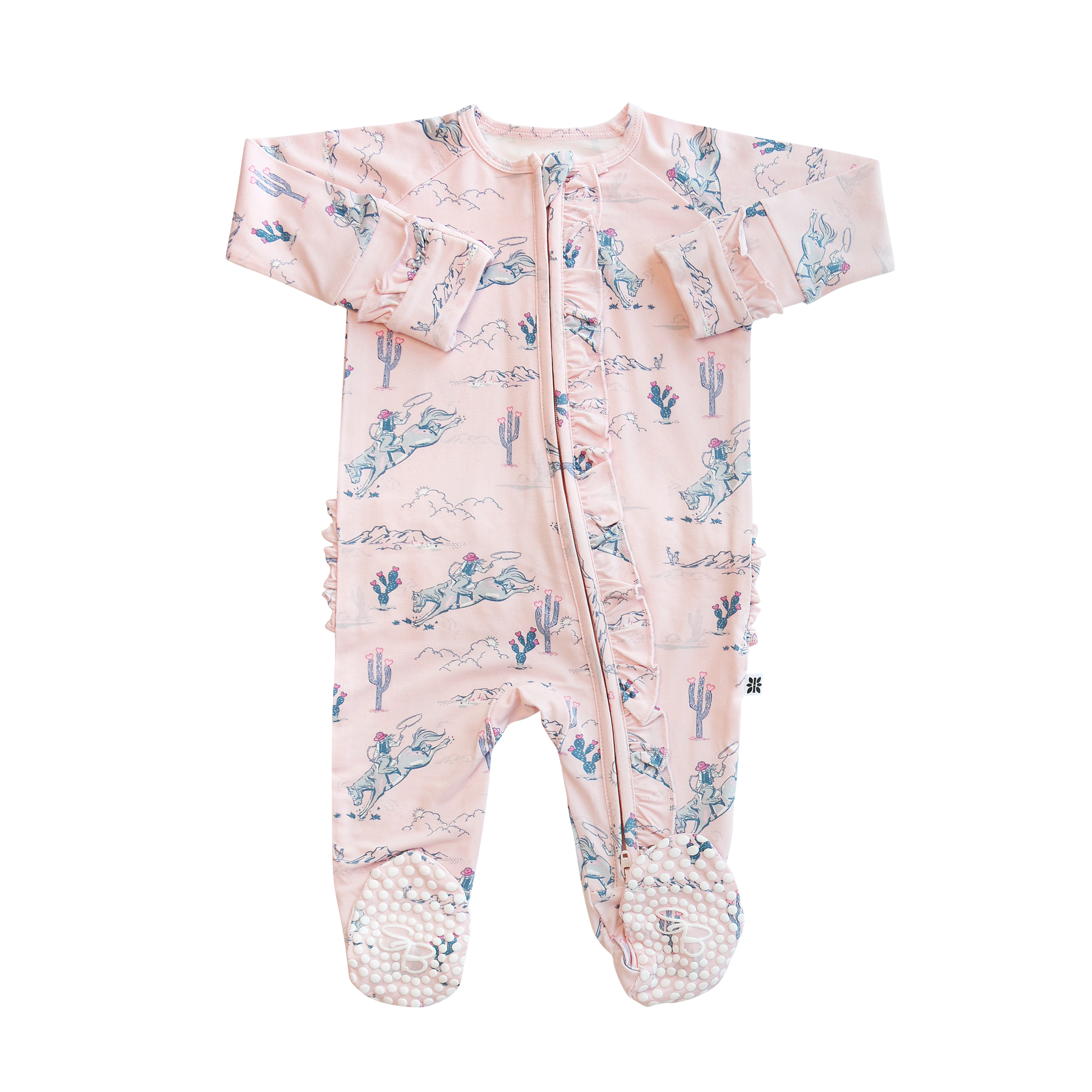Sweet Bamboo Sweet Bamboo Ruffled Zipper Footie