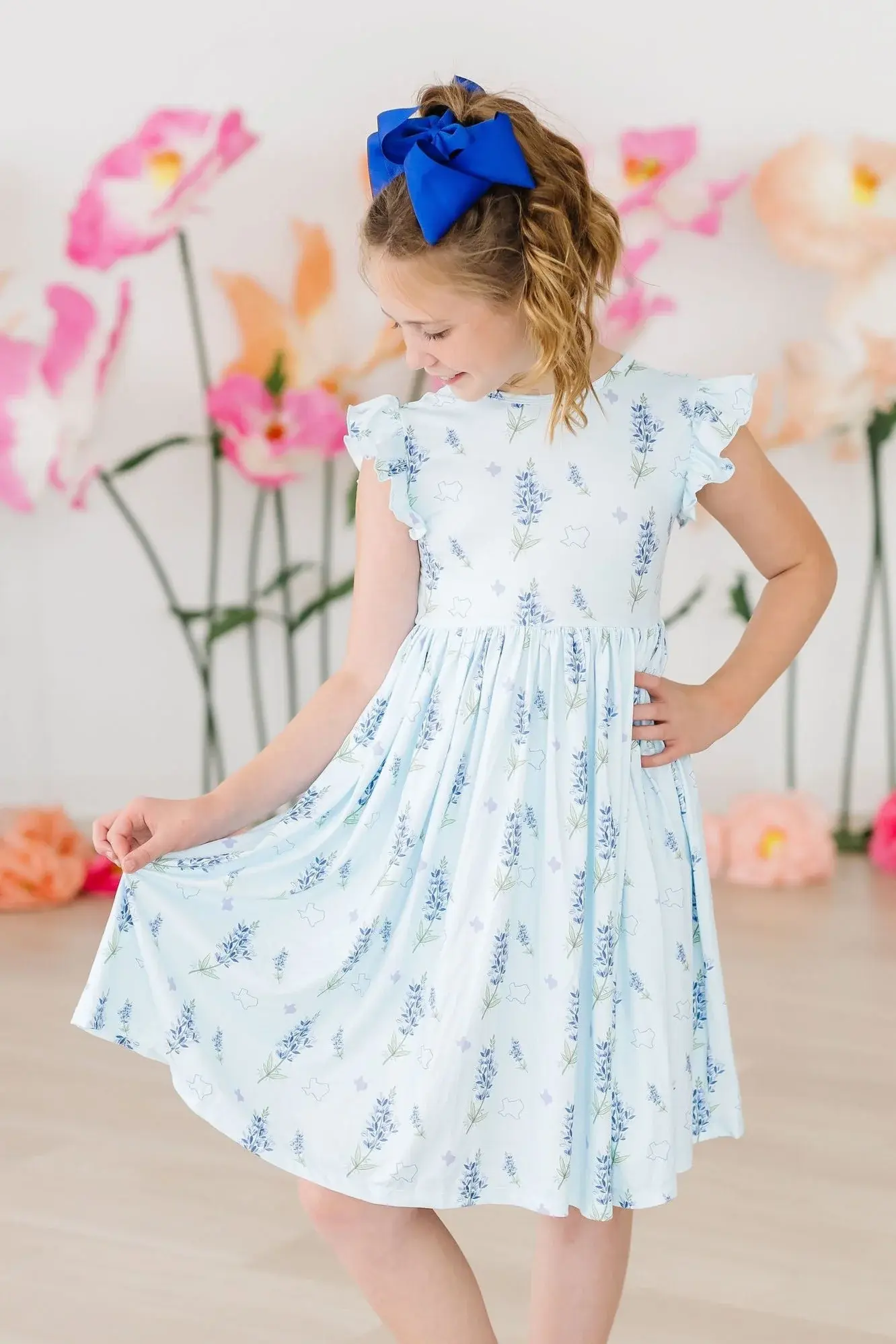 Mila & Rose Blue Bonnet Twirl Dress