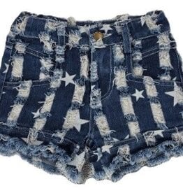 ML Fashions Girl Star Spangled Denim Shorts