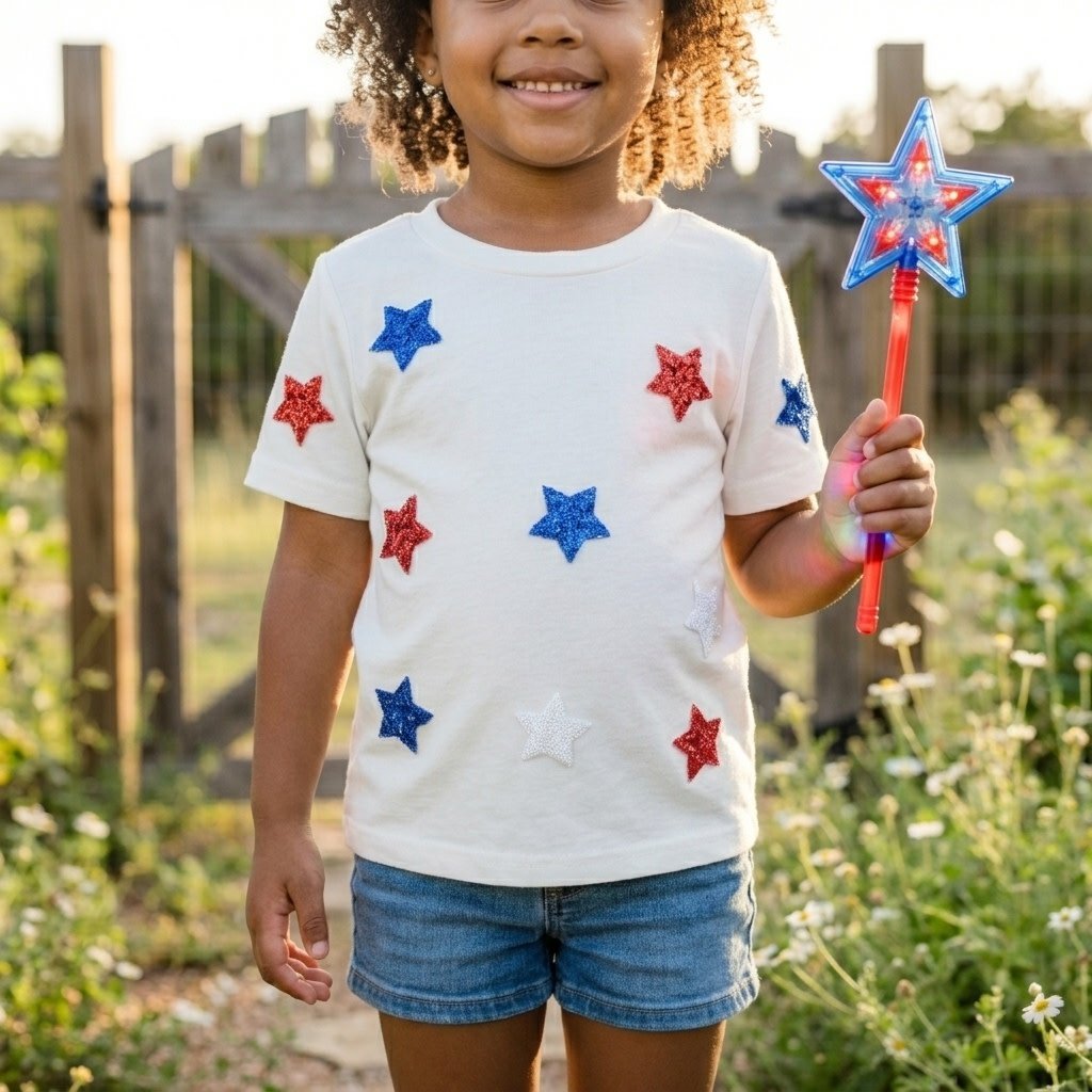 ML Fashions Sequin Star T-Shirt