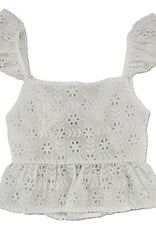 ML Fashions Summer Eyelet Flutter Strap Top