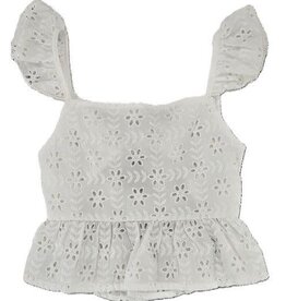 ML Fashions Summer Eyelet Flutter Strap Top