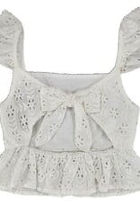 ML Fashions Summer Eyelet Flutter Strap Top