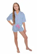 Sunshine Society Junior Girls 2 pc Short Silky Pj Set