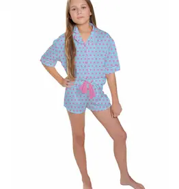 Sunshine Society Junior Girls 2 pc Short Silky Pj Set