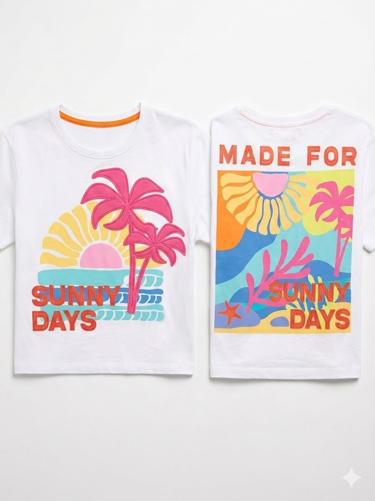Paper Flower Sunny Days Applique Graphic Tee