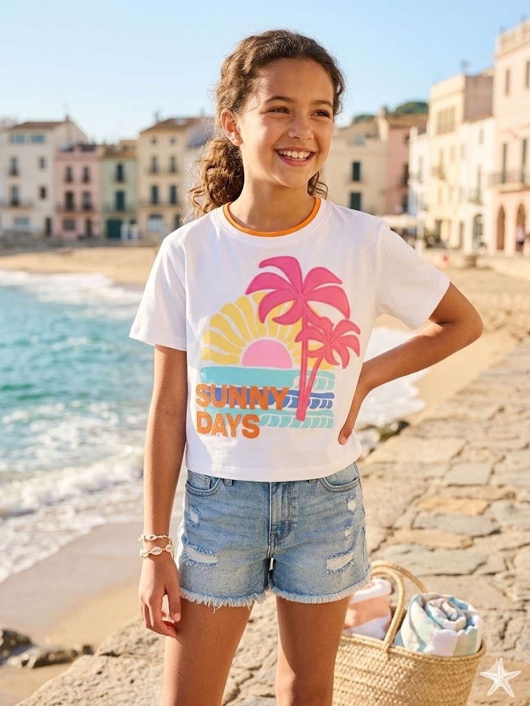 Paper Flower Sunny Days Applique Graphic Tee