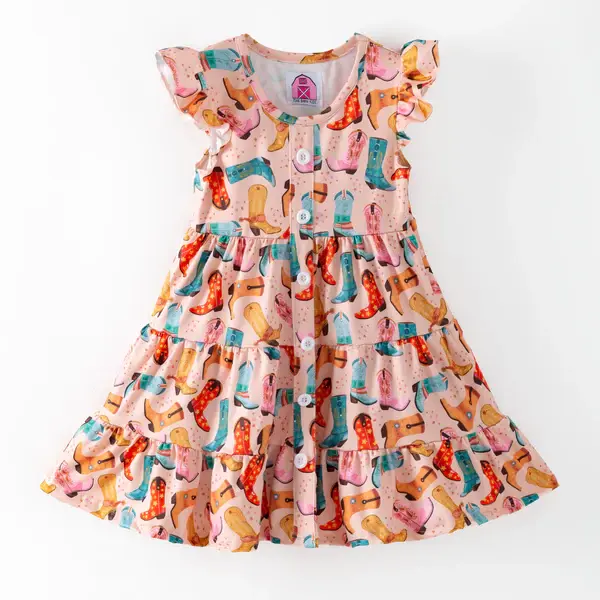 Pink Barn Kids 3-Tier Ruffle Boot Dress