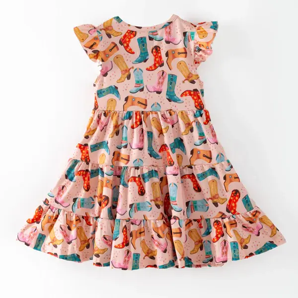 Pink Barn Kids 3-Tier Ruffle Boot Dress