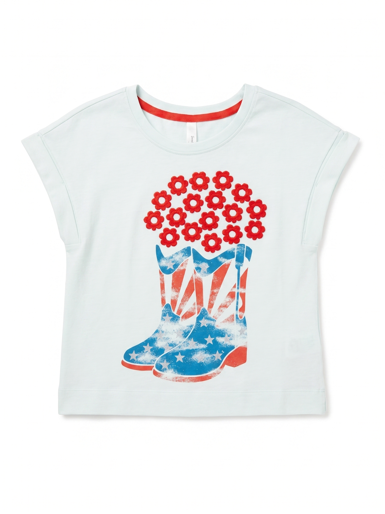 Sweet Soul Clothing Co. USA Boots w/Red Embroidered Flowers