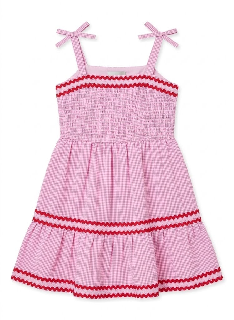 Design History Gingham Sundress w/Bric-Brac Trim