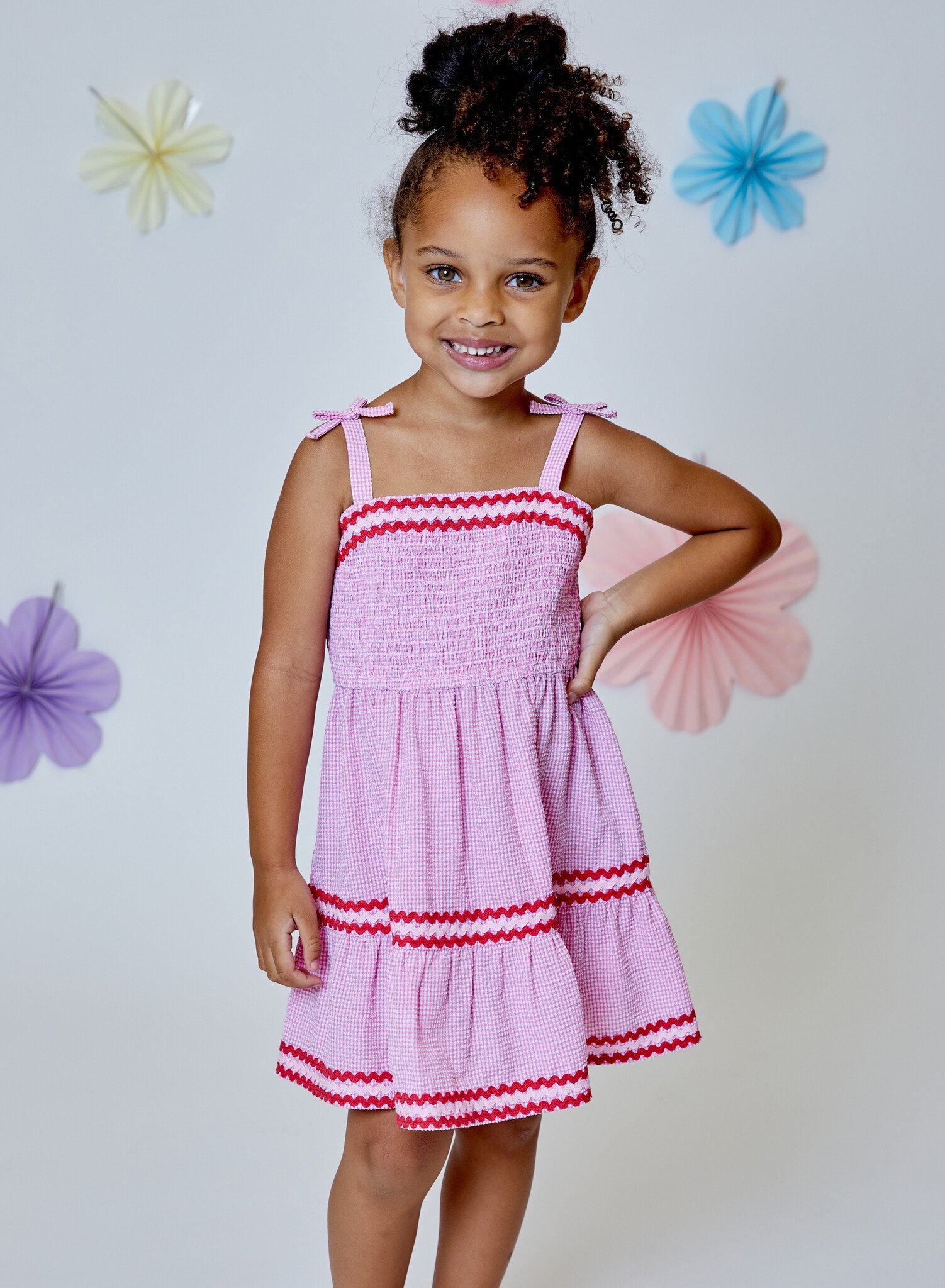Design History Gingham Sundress w/Bric-Brac Trim