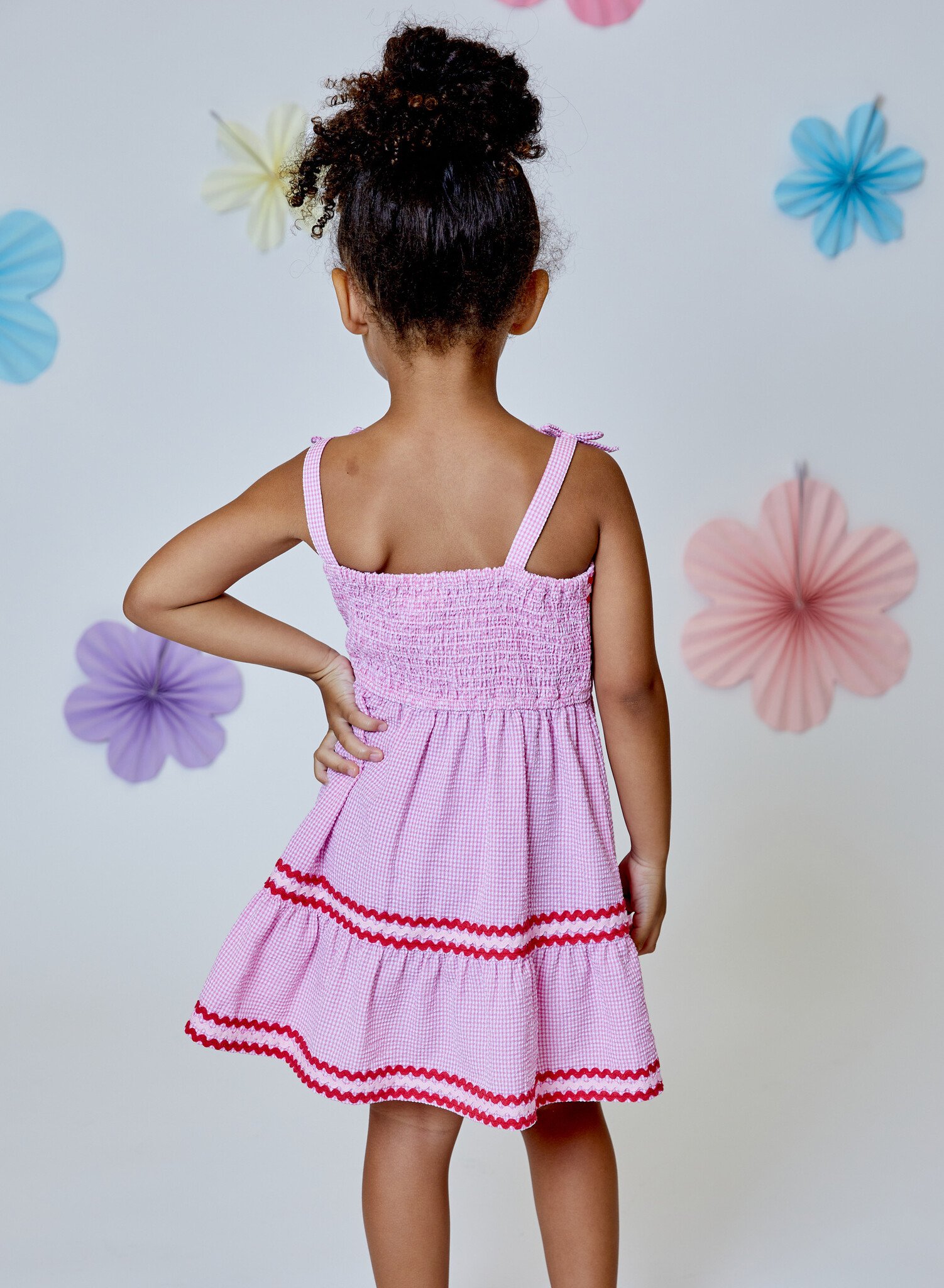 Design History Gingham Sundress w/Bric-Brac Trim