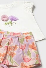 Mayoral Floral Embellished Shirt w/ Linen Short