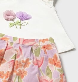 Mayoral Floral Embellished Shirt w/ Linen Short