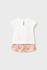 Mayoral Floral Embellished Shirt w/ Linen Short