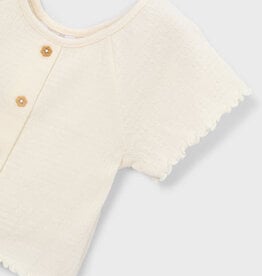 Mayoral Smocked Ruffle S/S w/ wood button