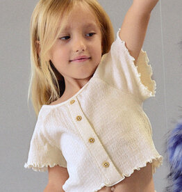 Mayoral Smocked Ruffle S/S w/ wood button