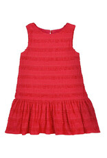 Mayoral Girls Textured Lace Sleeveless Drop-Waist Dress