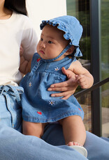 Mayoral Baby Girl Denim Embroidered Dress w/ Bucket Hat