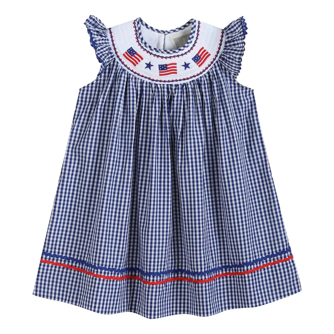 American Flag Smocked Bishop Dress