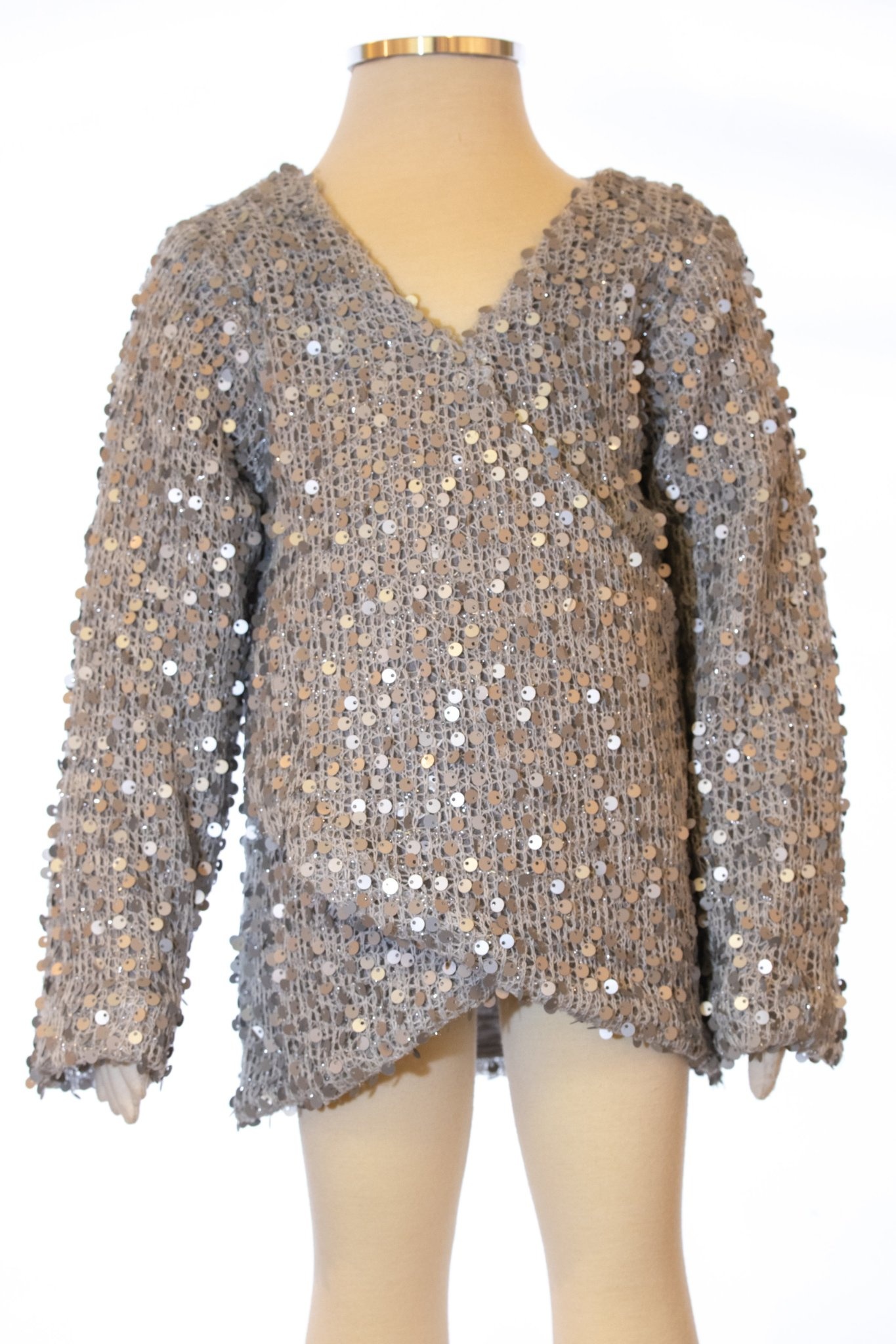 ML Fashions Junior Sequin Cross Front Top