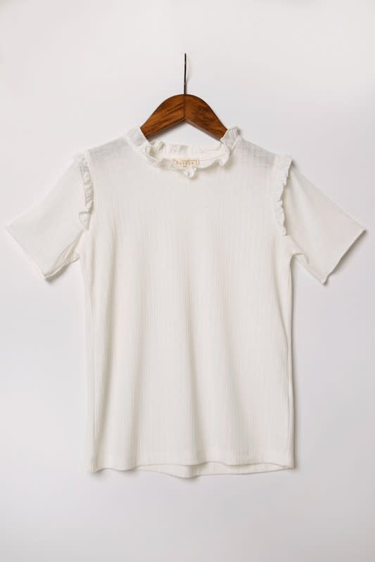 Hayden Girls Tween Ruffled Collar Knit Top