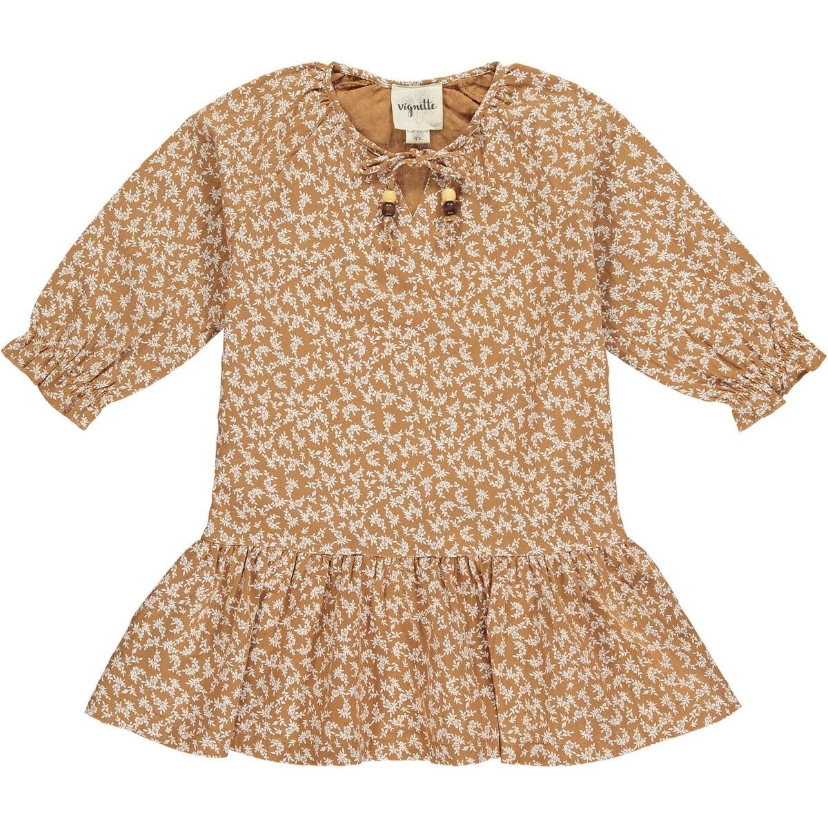 Vignette Girl 3/4 Sleeve Drop Waist Dress