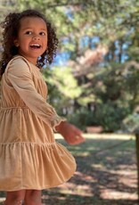 Vignette Girl Velveteen L/S  Tiered Dress
