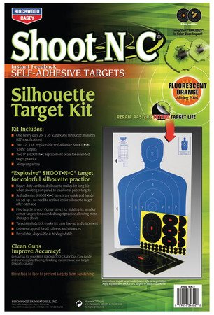 Birchwood Casey BWC Shoot-N-C Silhouette Target Kit 23x35 Inch With Replacement Targets/Ovals/Pasters