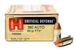 Hornady Hornady, Critical Defense, 380ACP, 90 Grain, Hollow Point, 25 Round Box