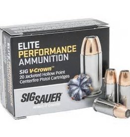 Sig Sauer Sig Sauer, Elite Performance V-Crown Ammunition, 9MM, 124 Grain, Jacketed Hollow Point, 20 Round Box