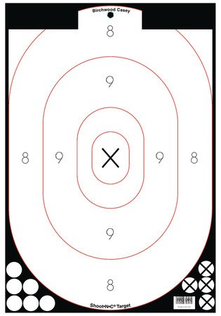 Birchwood Casey BWC Shoot-N-C White/Black 12x18 Inch Silhouette 5 Targets Plus 90 Pasters