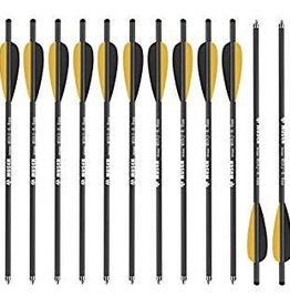 MUSEN 20" Hunting Archery Carbon Arrow Crossbow Bolts Arrows Feather and Replaced Arrowhead/Tip 12 Pcs