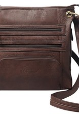 Bulldog BDC Cross Body Series Concealed Carry Purse Large Chocolate Brown