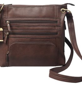 Bulldog BDC Cross Body Series Concealed Carry Purse Large Chocolate Brown