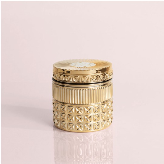 Capri Blue Exotic Blossom & Basil Gilded Faceted Jar