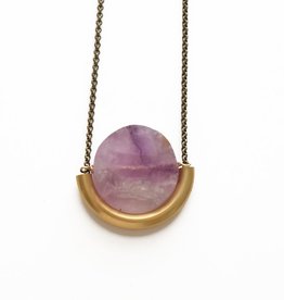 SUN AND MOON NECKLACE IN AMETHYST