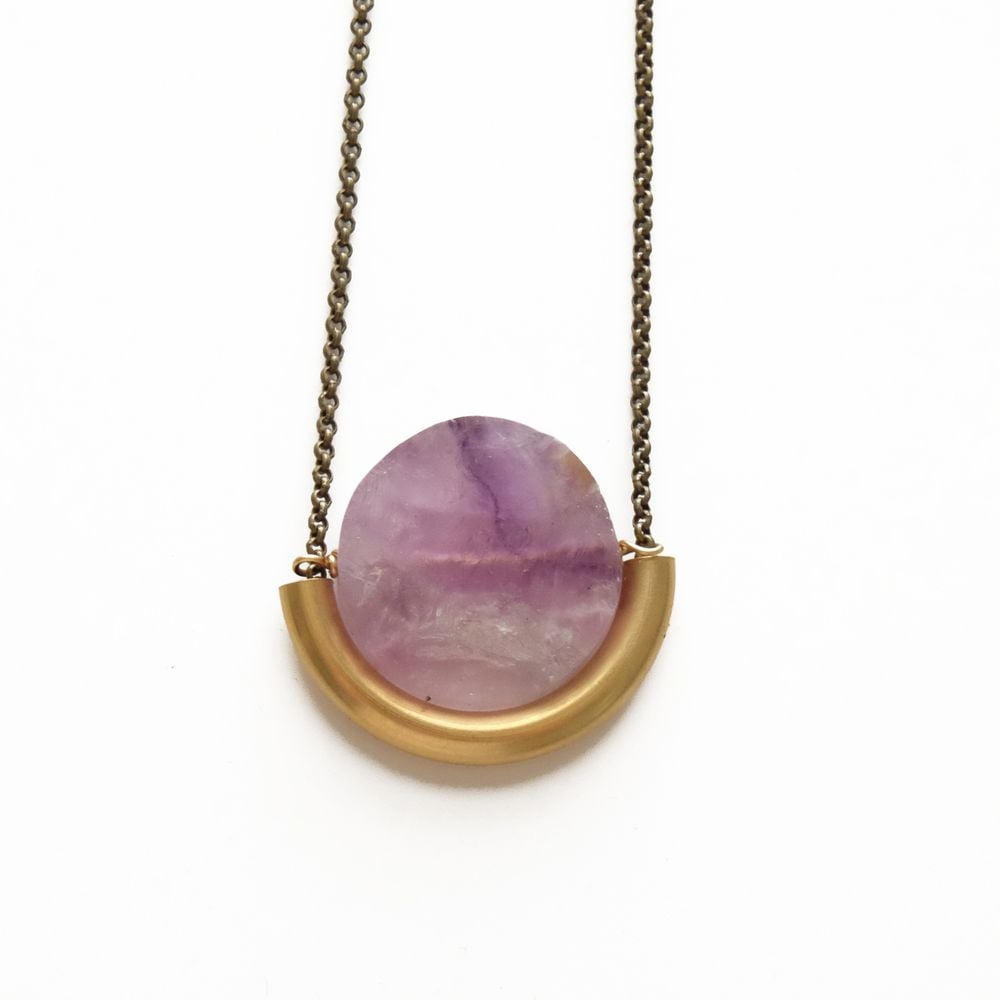 SUN AND MOON NECKLACE IN AMETHYST