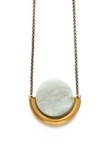 SUN AND MOON NECKLACE IN AMAZONITE
