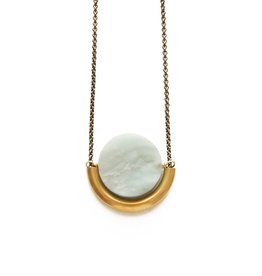 SUN AND MOON NECKLACE IN AMAZONITE