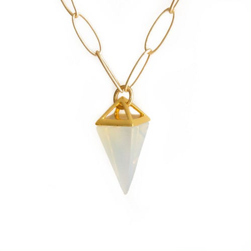 STONE PYRAMID DROP NECKLACE IN OPALITE
