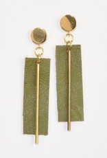 Leather Rectangle Earrings