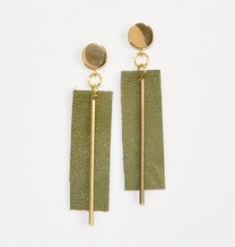 Leather Rectangle Earrings